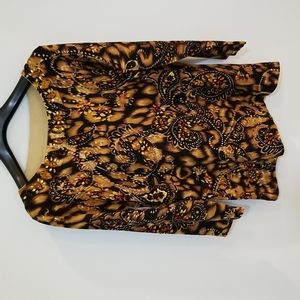 NWOT 100% silk sweater with jeweled neckline size PP